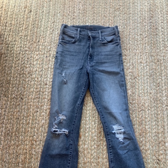 Grey Cropped Mother Jeans - Picture 2 of 4